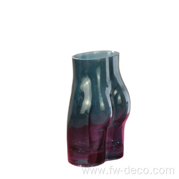 nordic Body shape blue colored glass vases